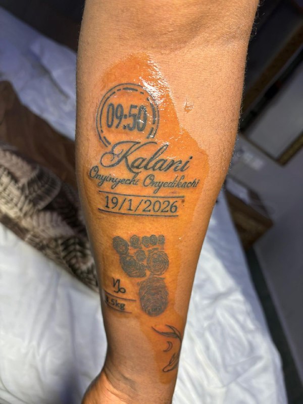 Birth date tattoo